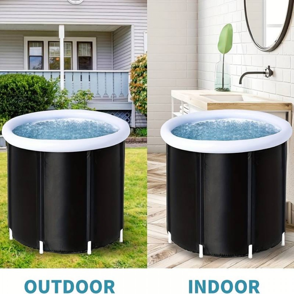 Hochwertige Faltbare Badewanne Eis-Bad 320L Ice Bath Kalt Wasser Therapie Indoor & Outdoor - Schwarz