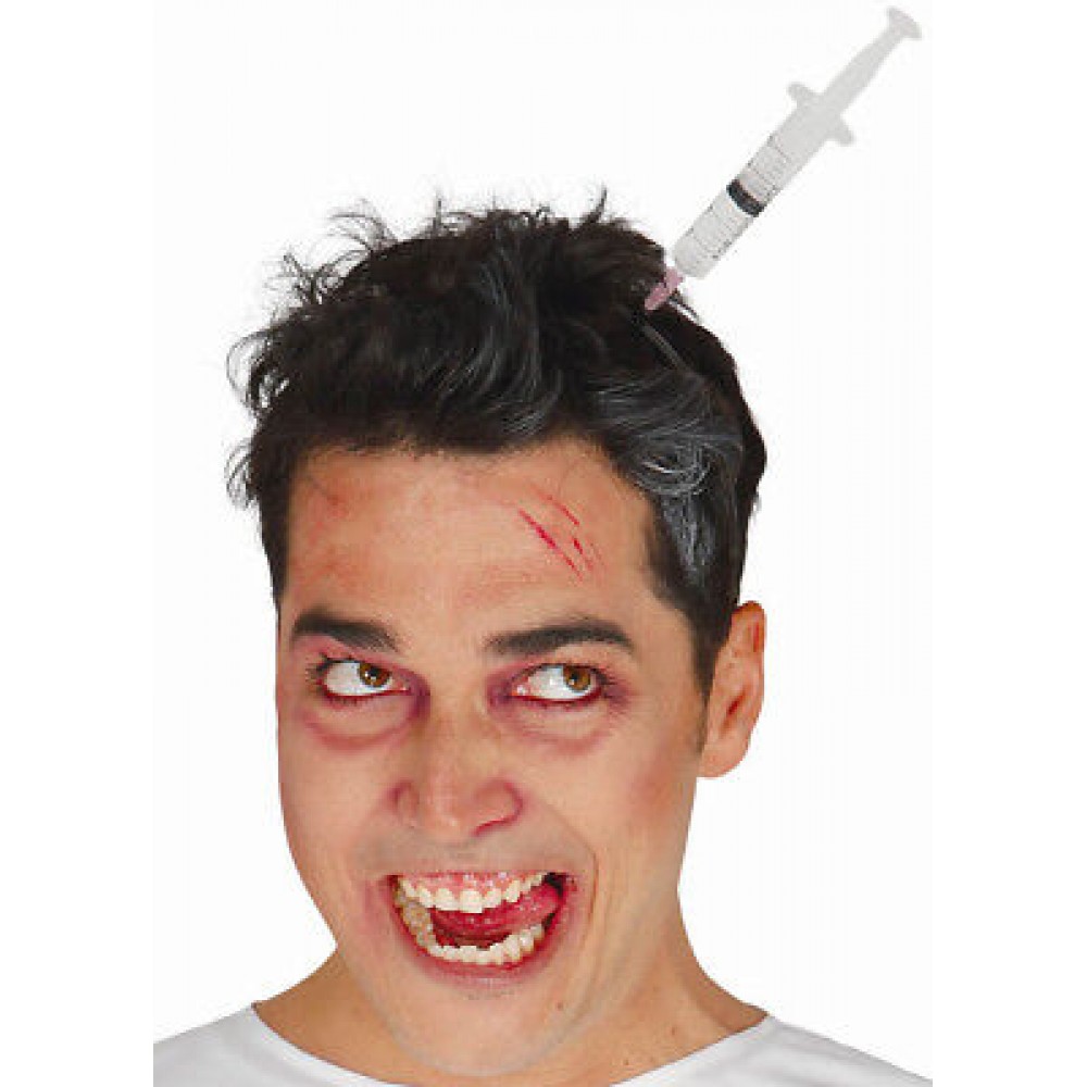 Bandeau serre-tête Halloween déguisement effrayant avec faux sang - Seringue