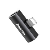 Baseus Audio Converter Adapter L46 Doppel-Lightning Anschluss (iPhone) - Schwarz