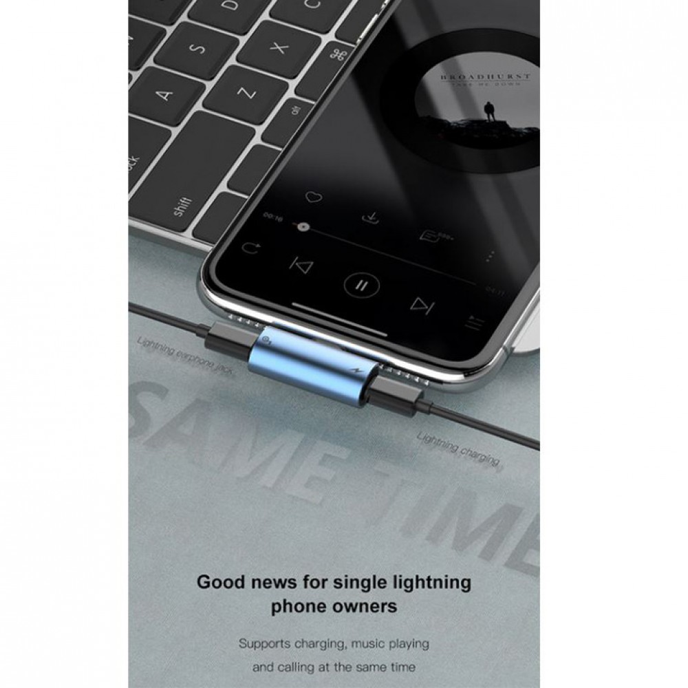 Baseus Audio Converter Adapter L46 Doppel-Lightning Anschluss (iPhone) - Schwarz
