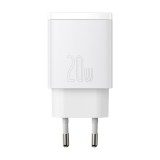 Baseus chargeur secteur 20W USB et USB-C (Quick Charge) - Blanc