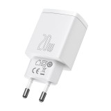 Baseus chargeur secteur 20W USB et USB-C (Quick Charge) - Blanc