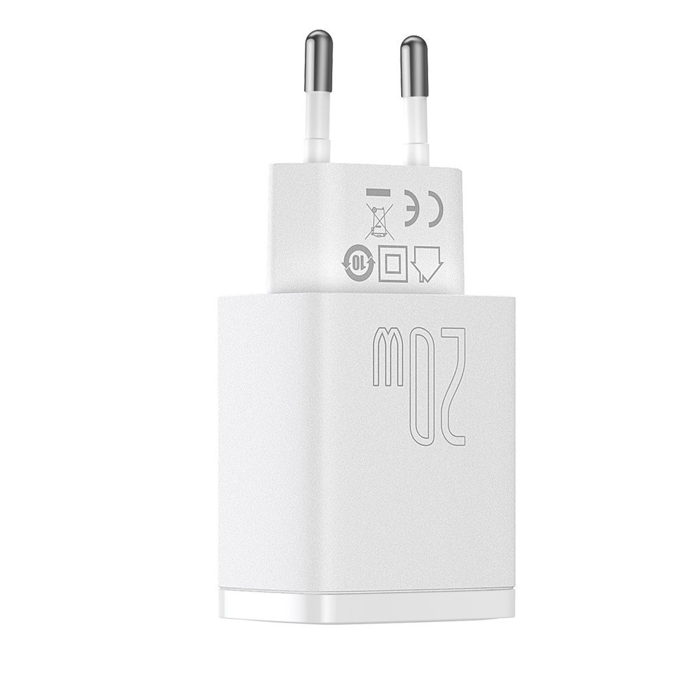 Baseus chargeur secteur 20W USB et USB-C (Quick Charge) - Blanc