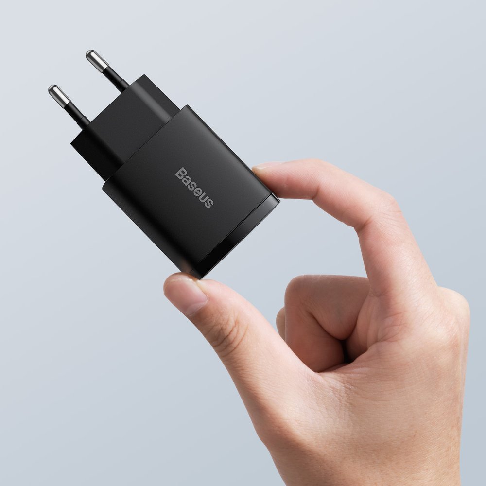 Baseus chargeur secteur 20W USB et USB-C (Quick Charge) - Noir