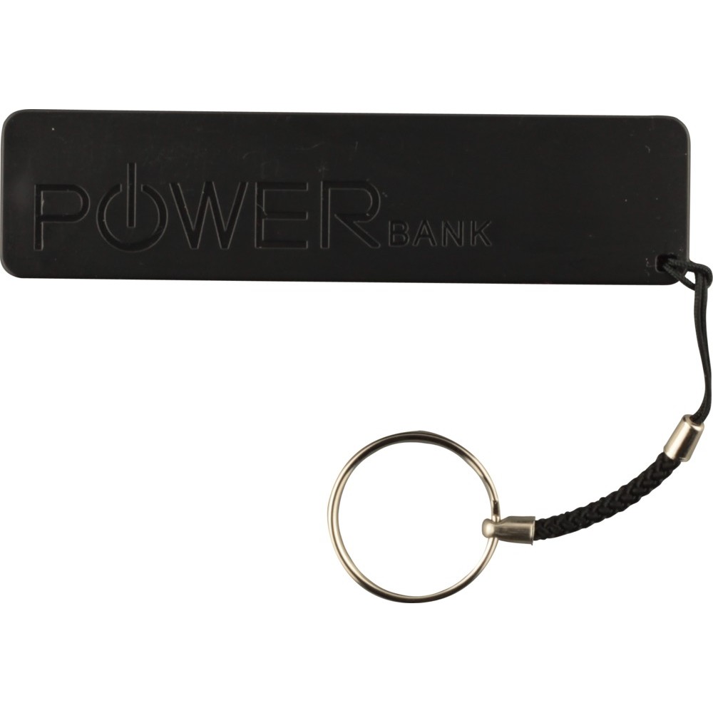 Batterie portable et compacte - Capacité de 2'600 mAh Sortie USB-A porte-clé - Noir