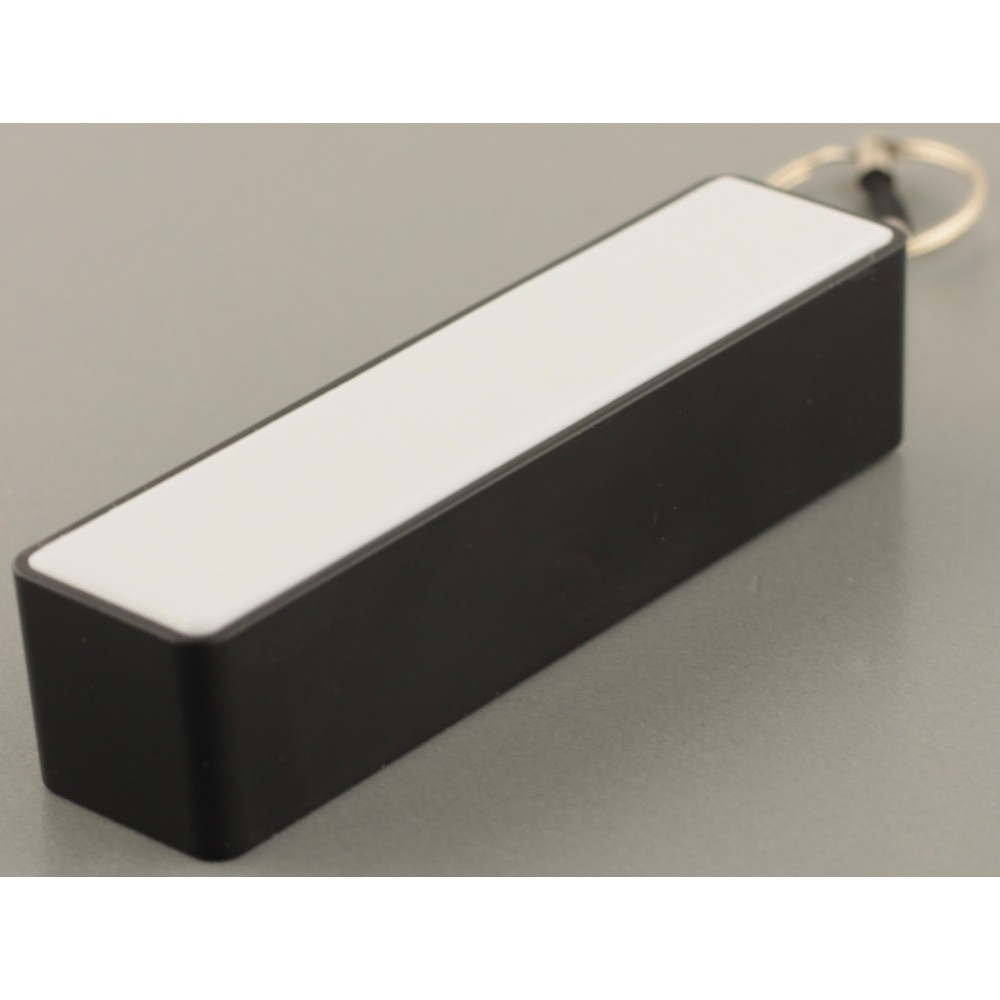 Batterie portable et compacte - Capacité de 2'600 mAh Sortie USB-A porte-clé - Noir
