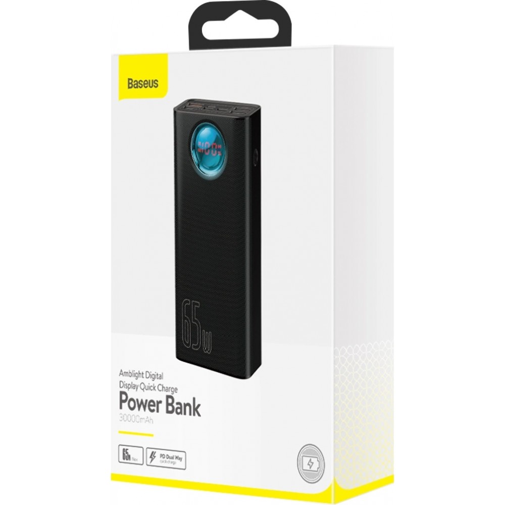 Baseus Amblight Powerbank 65W 30000mAh tragbare Ladegerät - Schwarz