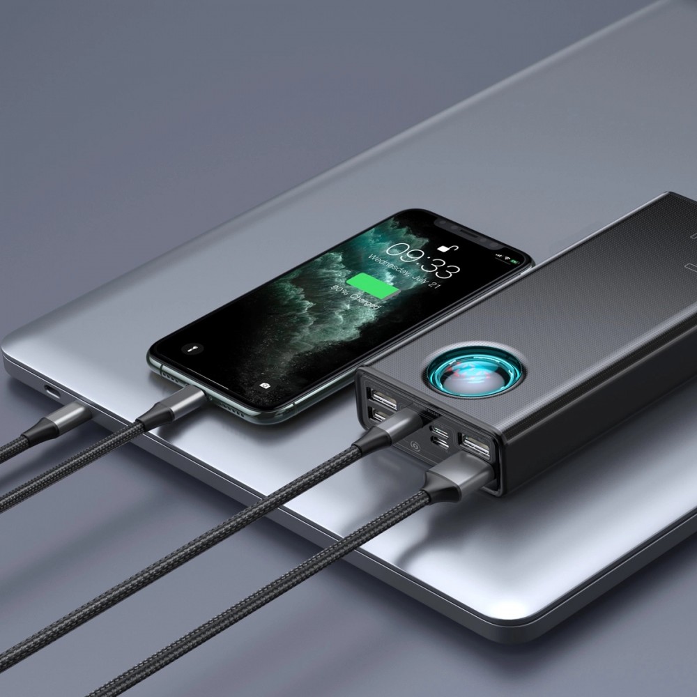 Baseus Amblight Powerbank 65W 30000mAh tragbare Ladegerät - Schwarz