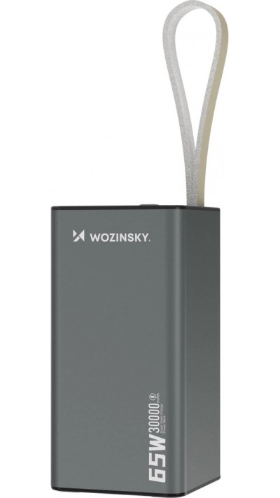 Batterie Externe Power Bank Wozinsky K65+ (65W) 30000mAh 2x USB-C 1x USB-A charge rapide - Noir