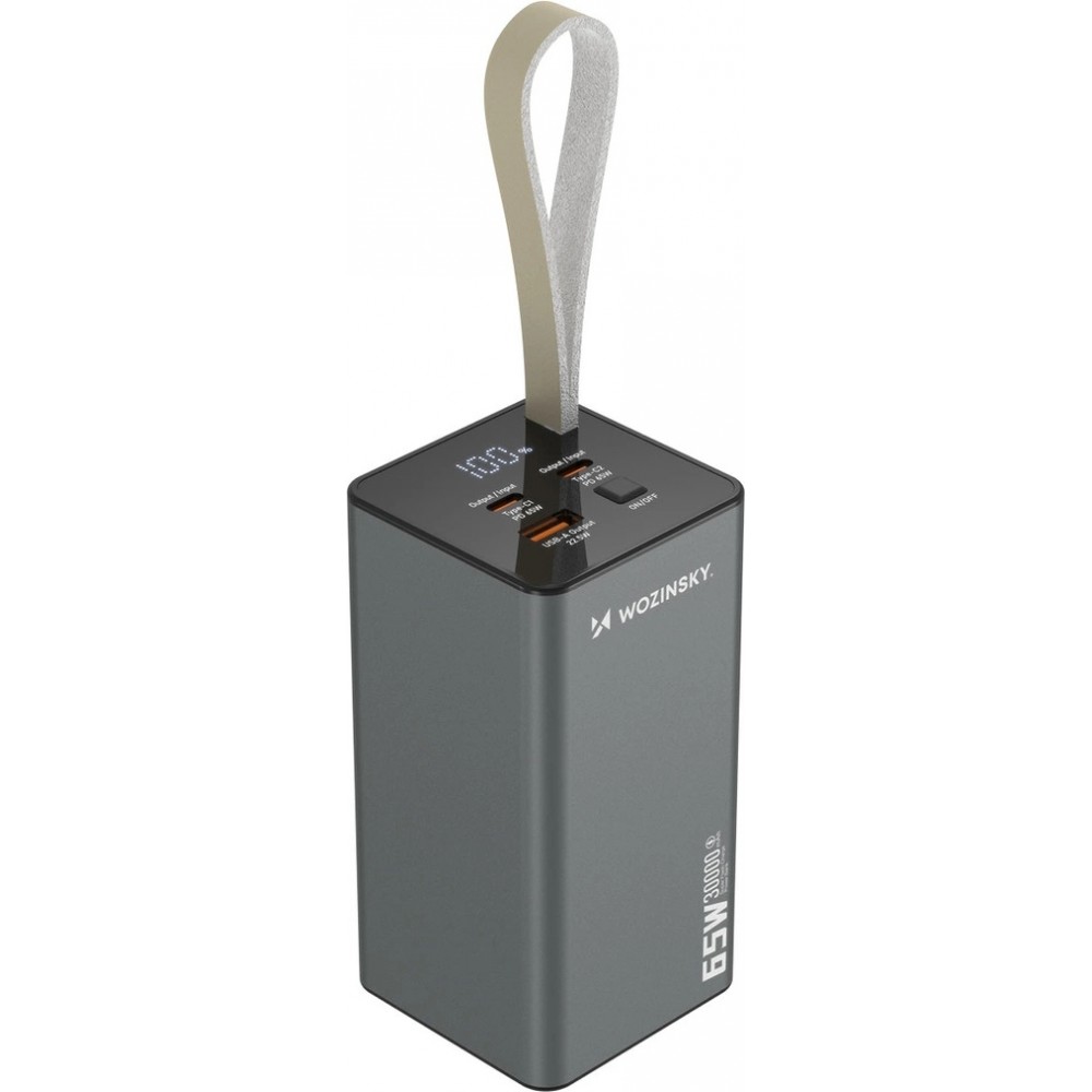 Batterie Externe Power Bank Wozinsky K65+ (65W) 30000mAh 2x USB-C 1x USB-A charge rapide - Noir