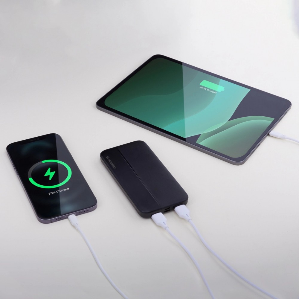 Batterie Externe Power Bank Wozinsky Li-Po 10000mAh USB-A / USB-C / Micro USB - Noir