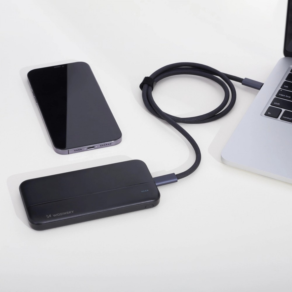 Batterie Externe Power Bank Wozinsky Li-Po 10000mAh USB-A / USB-C / Micro USB - Noir