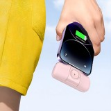 Batterie Externe Wozinsky WF16-YCS 5000mAh 15W USB-C Mini avec Câble USB-C Intégré et Chargeur Apple Watch - Rose