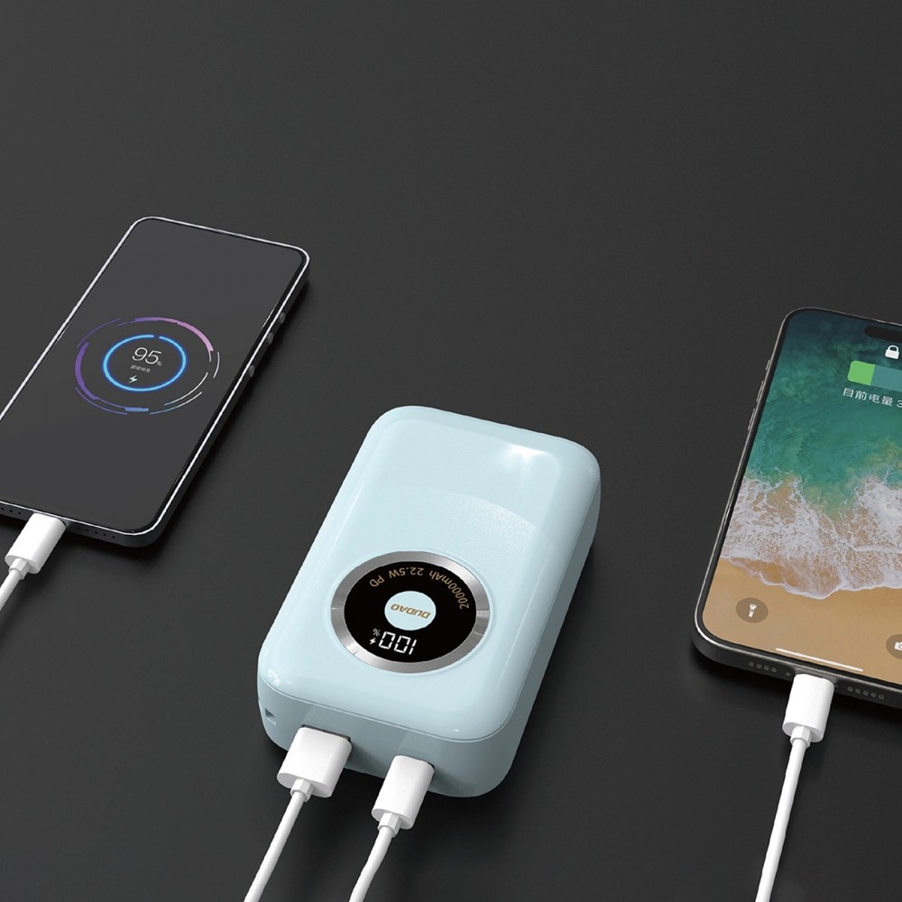Batterie Externe portable Power Bank Dudao K21Pro Mini 20000mAh 22.5W fashion avec lanière Fast Charge - Bleu