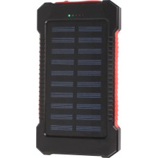 Wasserdichte externe Batterie 20000mAh Power Bank mit Solarpanel & LED - Rot