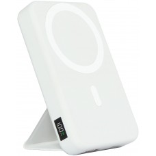 Batterie externe magnétique 15W 10000 mAh Power Bank MagSafe fonction Stand (avec anneau autocollant) - Blanc