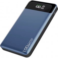 Externer Outdoor-Akku Power Bank Power Delivery PD 100W mit 20000 mAh und LED-Anzeige - Blau