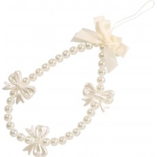 Bijou de téléphone universel / Pendentif bracelet à charms - N°99 - Perle - Blanc