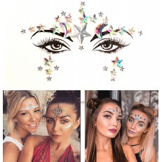 Bijoux visage autocollant festival & open-air paillettes diamants tatouage - Style - 4