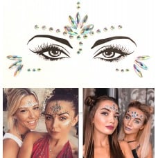Festival & Open-Air Gesicht Sticker Aufkleber Glitzer Diamanten Tattoo - Style - 5