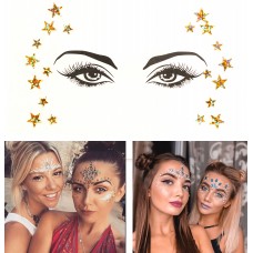 Festival & Open-Air Gesicht Sticker Aufkleber Glitzer Diamanten Tattoo - Style - 6