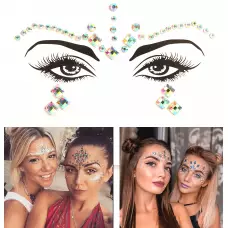 Festival & Open-Air Gesicht Sticker Aufkleber Glitzer Diamanten Tattoo - Style - 7