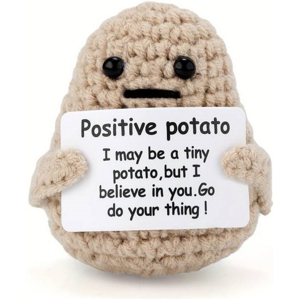 Gute Laune -Positive Potato- lustige & kreative Dekoration für Tage mit schlechter Laune - Beige