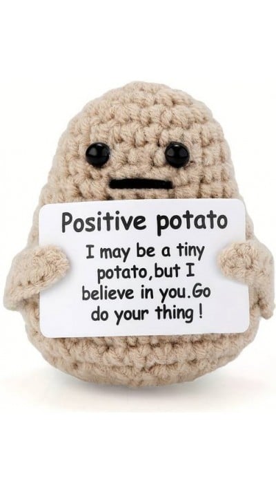 Bonne humeur -Positive Potato- Décoration amusante & créative pour les jours de mauvaise humeur - Beige
