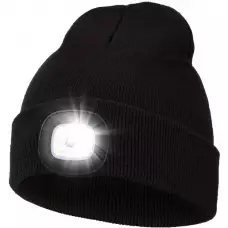 Unisex LED Mütze mit Stirnlampe für nächtliche Aktivitäten - Schwarz