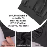 Unisex Satin Nachtmütze elastisch (Einheitsgröße) für alle Haartypen - Schwarz