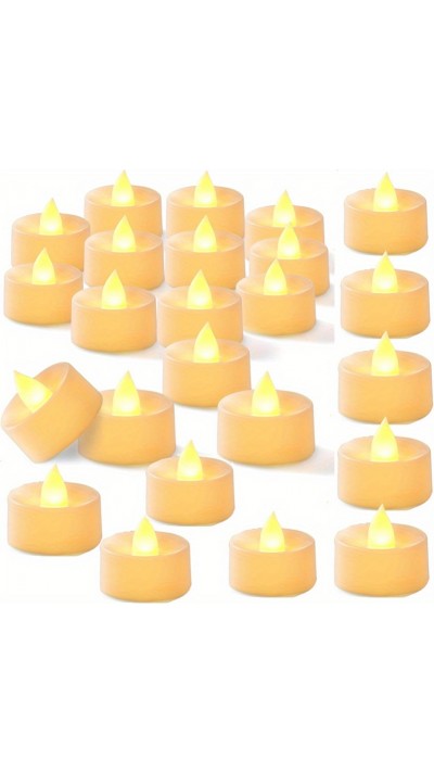 Bougies LED sans flamme (set de 24) pour mariage, fête, Noël, Halloween ou décoration