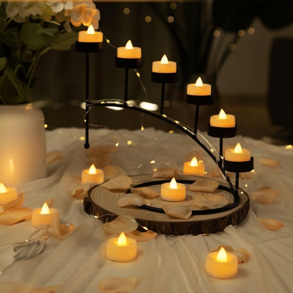 Bougies LED sans flamme (set de 24) pour mariage, fête, Noël, Halloween ou décoration