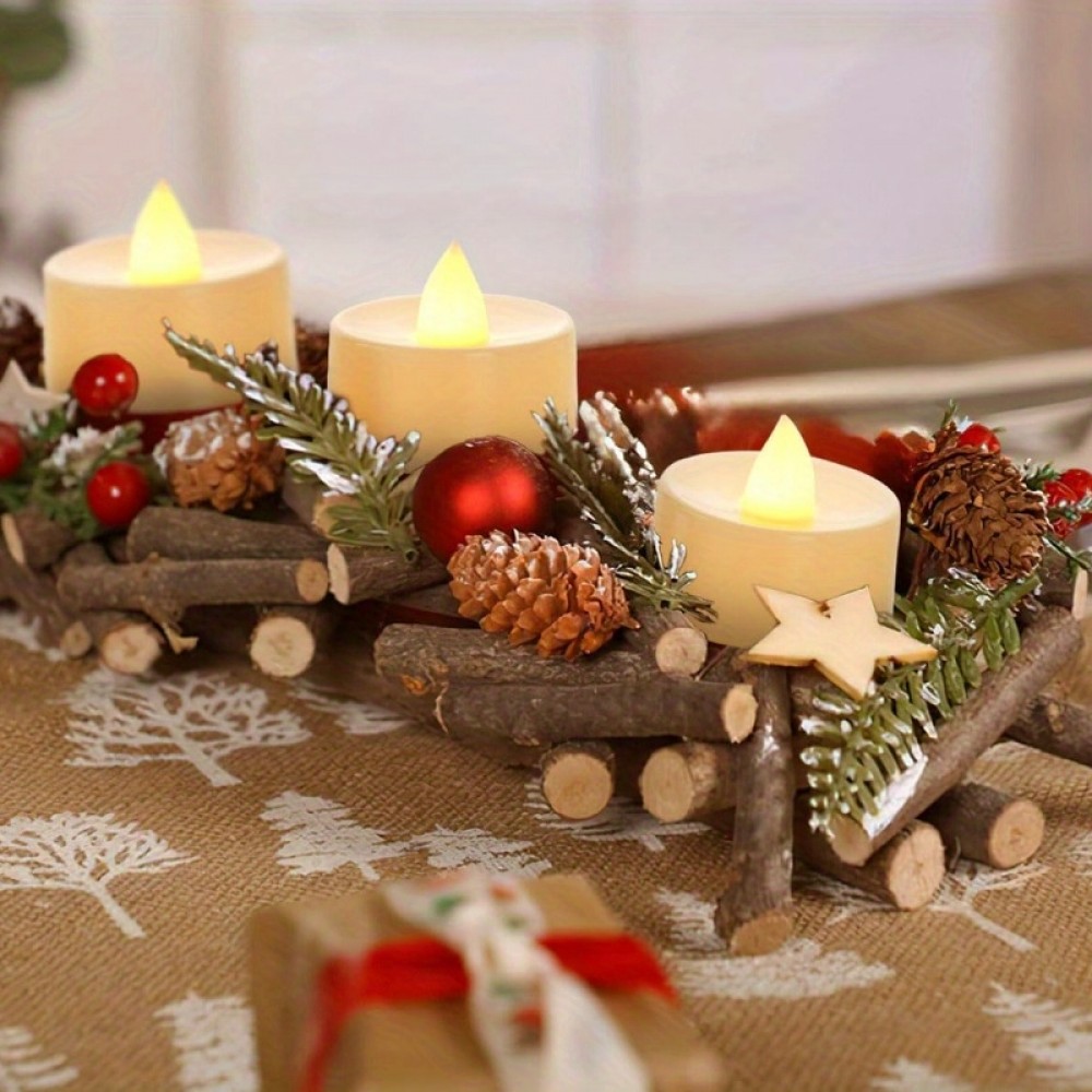 Bougies LED sans flamme (set de 24) pour mariage, fête, Noël, Halloween ou décoration