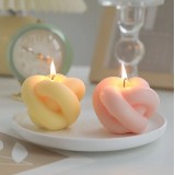 Bougie noeud parfumée pour une ambiance relaxante - Forme de bougie 3D nouée - Blanc