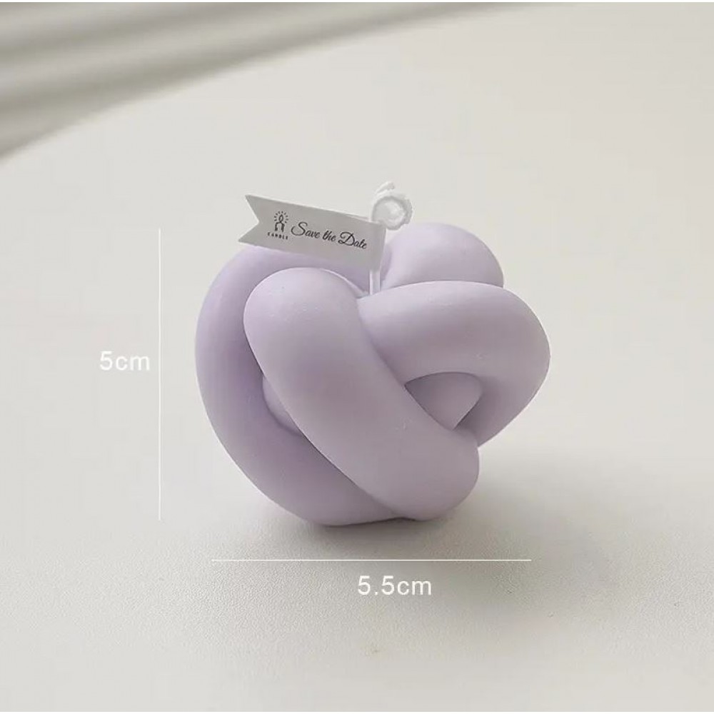 Bougie noeud parfumée pour une ambiance relaxante - Forme de bougie 3D nouée - Blanc