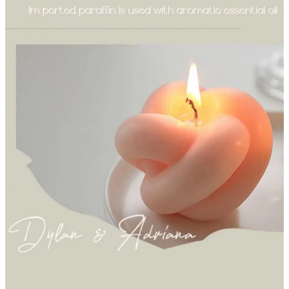 Bougie noeud parfumée pour une ambiance relaxante - Forme de bougie 3D nouée - Blanc