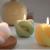 Bougies parfumées pour une ambiance relaxante - Forme de bougie 3D nouée - Vert