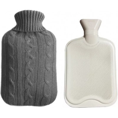 Wärmflasche mit Strickdecke (2 Liter) - Grau