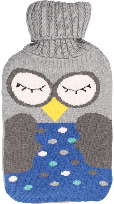 Bouillotte avec couverture en tricot (1.5 litres) - Hibou