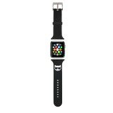Karl Lagerfeld Armband aus schwarzem Soft-Touch-Silikon mit geprägtem Choupette-Kopf - Schwarz - Apple Watch 44/45/46/49 mm / 49 mm