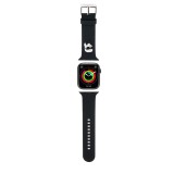 Karl Lagerfeld Armband aus schwarzem Soft-Touch-Silikon mit geprägtem Karl-Kopf - Schwarz - Apple Watch 42 mm / 44 mm / 45 mm / 49 mm