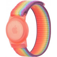 Verstellbares Velcro Nylon Armband für Kinder & Erwachsenen mit AirTag Halterung - Regenbogen