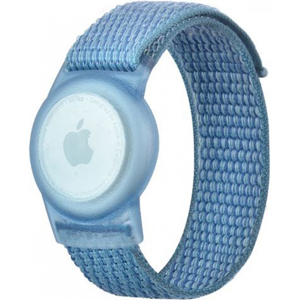 Bracelet Velcro réglable en nylon pour enfants & adultes avec support AirTag  - Bleu - Acheter sur PhoneLook