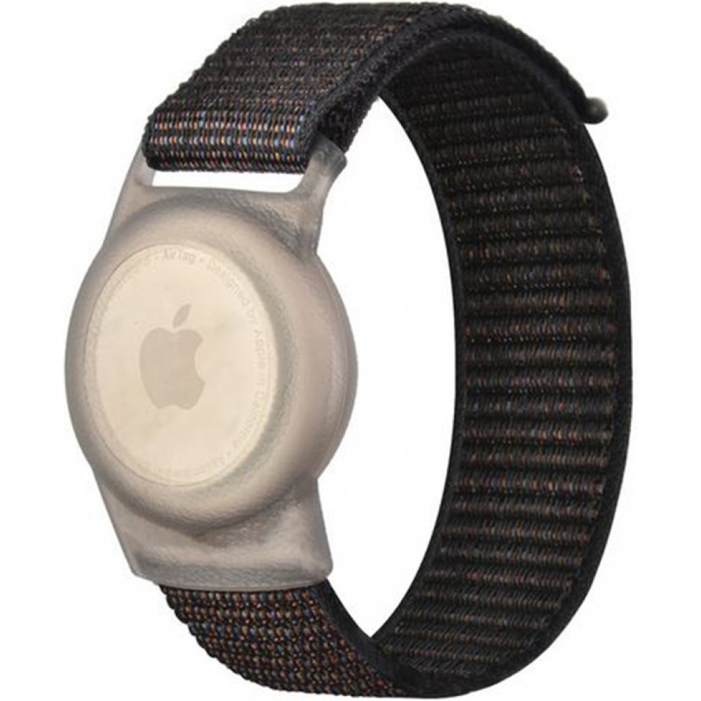 Bracelet Velcro réglable en nylon pour enfants & adultes avec support AirTag  - Noir - Acheter sur PhoneLook