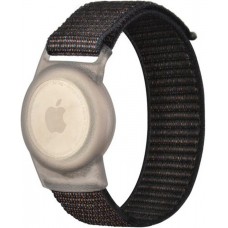 Verstellbares Velcro Nylon Armband für Kinder & Erwachsenen mit AirTag Halterung - Schwarz