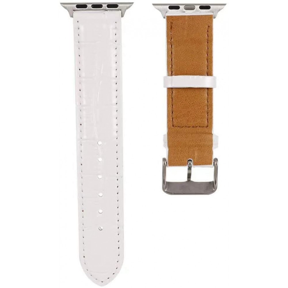 Krokodil armband weiss - Apple Watch 38/40/41/42 mm