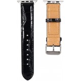 Krokodil armband schwarz - Apple Watch 42mm / 44mm / 45mm