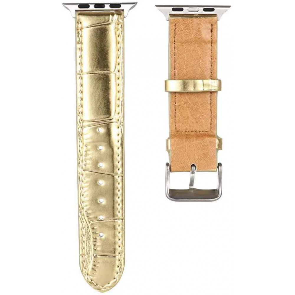 Krokodil armband gold - Apple Watch 38mm / 40mm / 41mm