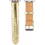 Krokodil armband gold - Apple Watch 38mm / 40mm / 41mm