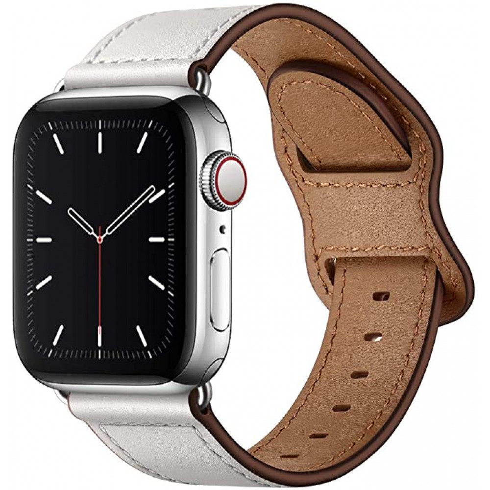 Lederarmband weiss - Apple Watch 44/45/46/49 mm